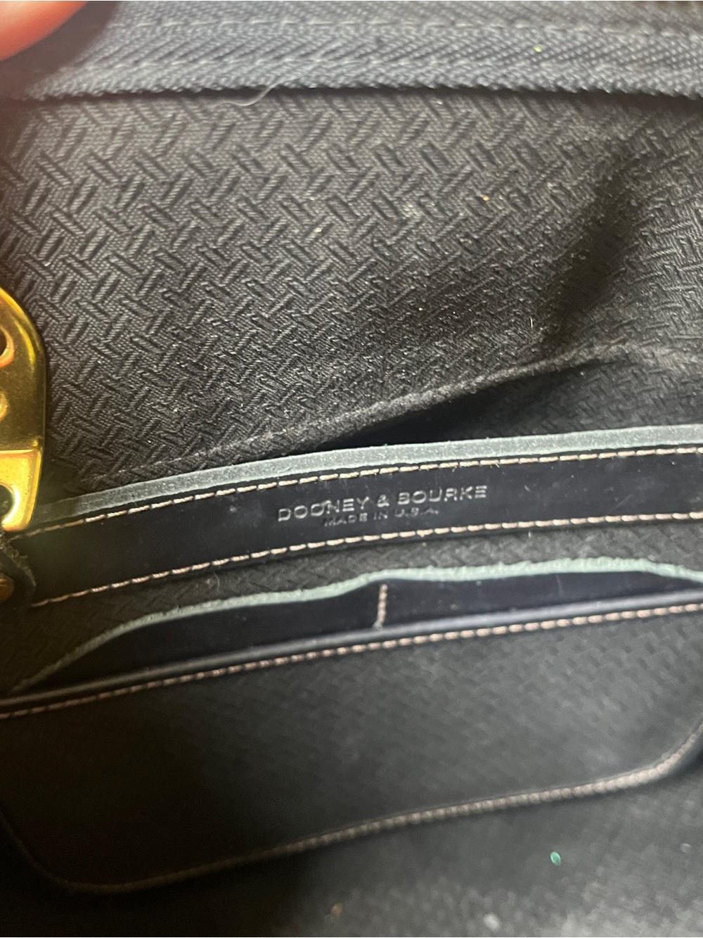 Dooney & Bourke Black Perforated Cabriolet Dome Satchel with Gold Stud Accents. - Picture 9 of 9